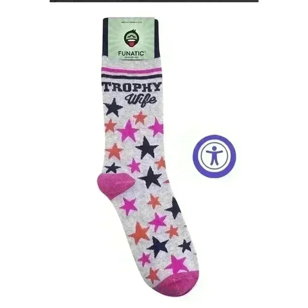 New Funatic - Trophy Wife Socks Funny Spouse Anniversary Marriage Her - Picture 3 of 5